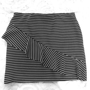 Zara Black and White Striped Body Conn Skirt